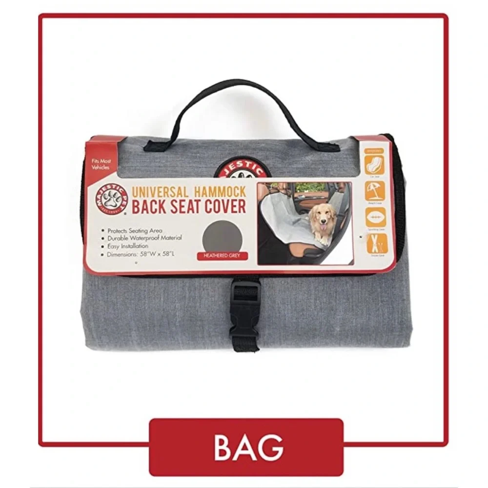Majestic Pet Universal Waterproof Hammock Back Seat Cover - Heather Gray - NWT.